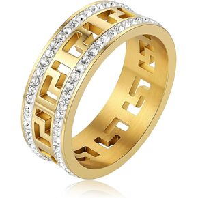 Love Friendship Gold Rings for Women:Wedding Band 14k Gold Ring Cubic Zirconia Stainless Steel Promise Ring Jewelry Birthday Gifts for Women,Size 6-10 in Saudi Arabia
