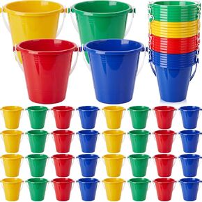 72 Pcs 5 Inch Beach Buckets Bulk Colorful Sand Buckets for Boys and Girls Fun Plastic Pails Beach and Sand Toys Party Favors for Sand Molds Summer Activities, Beach Essentials,4 Colors in Saudi Arabia