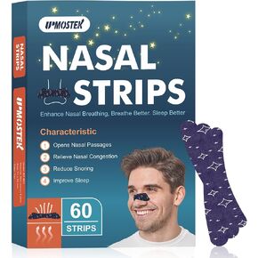 100 PCS Nasal Strips for Snoring - Extra Strength Nose Strips for Breathing - Nose Tape for Sport, Work and Sleep - Anti Snoring Strips Help Stop Snoring in Kuwait