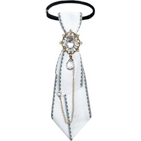 Rhinestone Ties for Women, Chain Neck Tie for Women with Crystal Adjustable Clip on Bow Tie for Party Celebration in Kuwait