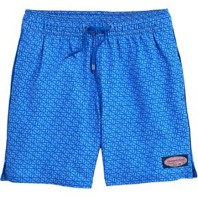 vineyard vines Boys' Printed Piped Chappy Swim Trunks, Puzzle Whale - Riptide, XL in Kuwait