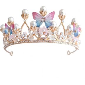 Pink Princess Crown Tiara, Small, Shiny Rhinestone Metal, Costume Headwear in Saudi Arabia