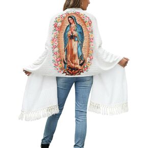 Vackutliv Our Lady of Guadalupe Shawl for Women – Virgen de Guadalupe Rebozo, Mexican Catholic Religious Gift Scarf in Saudi Arabia