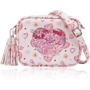 COSHAYSOO Kids Sling Bag Girls Purse Birthday Present for Age 2 3 4 5 6 7 8 Toddler Small Crossbody Purse with Tassel Zipper Magical Unicorn Quicksand Pattern Pouch in Saudi Arabia