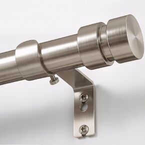 Brushed Nickel Curtain Rods with Solid Metal Finials 66 to 120 Inches Adjustable Heavy Duty 1 Inch Silver Curtain Rod for Windows, Modern Decorative Style for Bedroom Kitchen Living Room in Saudi Arabia