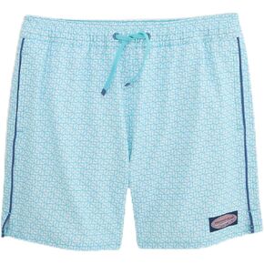 vineyard vines Boys' Printed Piped Chappy Swim Trunks, Puzzle Turq, S in Kuwait
