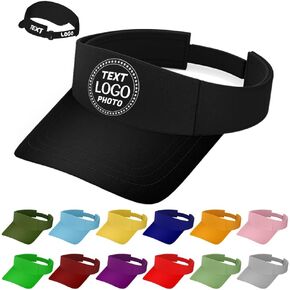 Bluk Custom Visor Hat for Men Women Custom Sun Visor Design Your Own Logo/Text/Photo for Tennis Softballs Football Running in Kuwait