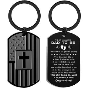 1st Fathers Day for New Dad - Pregnancy Gifts for First Time Dads to Be - Expecting Father Birthday Christmas Keychain in Saudi Arabia