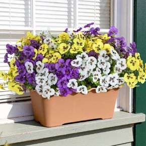 18 Pcs Artificial Flowers for Outdoors, UV Resistant Faux Silk Pansy Flowers, Spring Summer Outdoor Fake Flowers Plants for Front Porch Yard Patio Planter Garden Decor (Purple, Yellow, White) in Saudi Arabia
