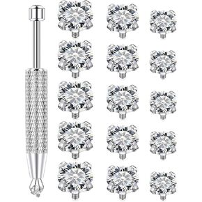 14G CZ Dermal Tops 316L Surgical Steel Internally Threaded Cubic Zirconia Silver Dermal Anchor Tops Dermal Piercing Dermal Kit Piercing Jewelry CZ Size 2mm 3mm 4mm in Kuwait