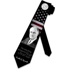 ربطات عنق من Three Rooker الرئاسية للرجال ذات شخصية تاريخية، ربطة عنق FDR USA in Kuwait