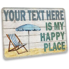 Custom This is My Happy Place Sign Personalized Décor Wall Art Beach Theme Seaside Venice Pismo 208122002019 in Saudi Arabia