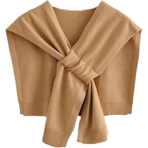 Sweater Shawl Wraps Women Solid Pashmina Shawls and Wraps Knitted Sweater Shawl Scarf Cardigan Cape Crochet Shoulder Top in Saudi Arabia