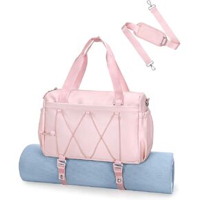 Small Gym Bag for Women with Yoga Mat Holder and Wet Compartment, Mini Gym Duffle Bag Yoga Bag with Water Bottle Pocket for Workout Travel, Pink in Saudi Arabia