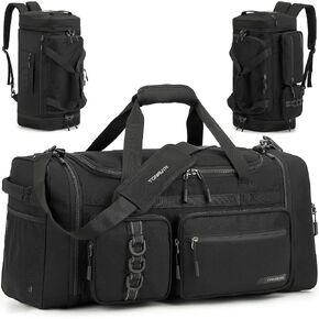 3 in 1 Gym & Sports Duffle Bag for Men, 50L Travel Duffel bag Backpack with Shoe Compartment & Wet Pocket, Medium Weekender Duffle Bag for Traveling Fitness Workout Overnight Camping, Black in Saudi Arabia