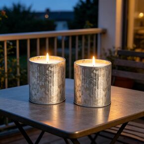 Citronella Candles Outdoor, 2 Pack 8oz Each, Natural Soy Wax with Citronella Oil, Long-Lasting 60H Burn Time, Silver Tin Candle Set for Patio, Garden, Deck, Backyard, Camping, Summer Nights in Saudi Arabia