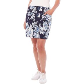 S.C. & CO. Ladies' Tummy Control Skort (L, Navy Floral) in Kuwait