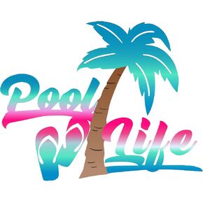 LEIFIDE Pool Life Metal Wall Art Decor 16 x 12.6 Inch Coastal Metal Wall Art Tropical Outdoor Swimming Pool Sign for Summer Beach Patio, Bathroom, Living Room in Kuwait