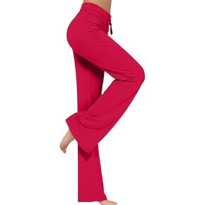 Womens Leggings High Waisted Straight Leg Yoga Pants with Pockets Drawstring Workout Lounge Pants Casual Daily Wear in Saudi Arabia