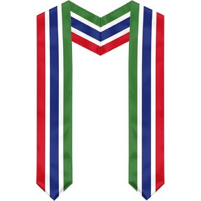 Gambia Flag Graduation Stole, Gambia Graduation Sash Scarf for Study Aboard International Students in Kuwait