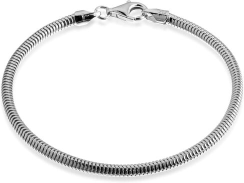 Quadri - Snake Chain Bracelet for Women Men Girls Boys in 925 Sterling Silver Italian 3mm - 6.5 to 8.5 Inch - Premium Quality Certified Made in Italy - Gift Box Included in Saudi Arabia