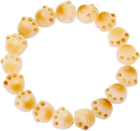 Cat Paw Bracelet for Women White Mala Beads Adjustable Amulet Bracelet Fashion Accessories for New Year Birthday Gifts for Wife in Kuwait