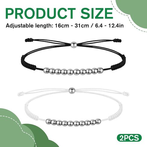 2PCS Golf Score Counter Bracelet with 10 Beads, Adjustable Golf Stroke Counter, Portable Durable golfs bracelets for women, Baseball, Swimming, and Other Sports, Suitable for Both Men and Women in Kuwait