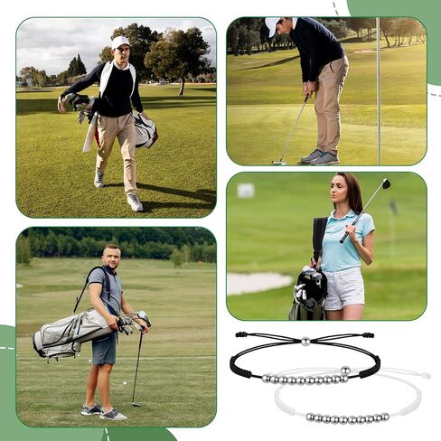 2PCS Golf Score Counter Bracelet with 10 Beads, Adjustable Golf Stroke Counter, Portable Durable golfs bracelets for women, Baseball, Swimming, and Other Sports, Suitable for Both Men and Women in Kuwait