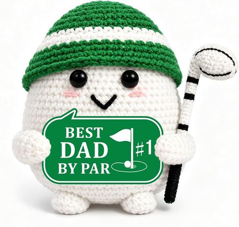 NUBARKO Dad Golf Gifts for Fathers Day Dad Gifts, Best Dad By Par Fathers Day Birthday Dad Gifts from Daughter Son, Funny Golf Balls Crochet Accessories for Daddy Valentines Day for Men Papa in Kuwait