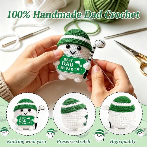 NUBARKO Dad Golf Gifts for Fathers Day Dad Gifts, Best Dad By Par Fathers Day Birthday Dad Gifts from Daughter Son, Funny Golf Balls Crochet Accessories for Daddy Valentines Day for Men Papa in Kuwait