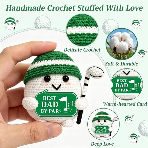 NUBARKO Dad Golf Gifts for Fathers Day Dad Gifts, Best Dad By Par Fathers Day Birthday Dad Gifts from Daughter Son, Funny Golf Balls Crochet Accessories for Daddy Valentines Day for Men Papa in Kuwait