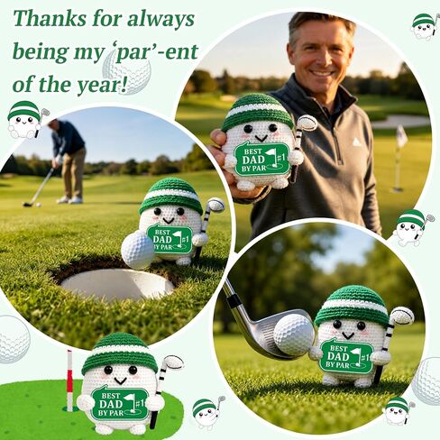NUBARKO Dad Golf Gifts for Fathers Day Dad Gifts, Best Dad By Par Fathers Day Birthday Dad Gifts from Daughter Son, Funny Golf Balls Crochet Accessories for Daddy Valentines Day for Men Papa in Kuwait