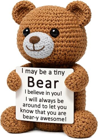WELLBANEE Mini Bear, Teacher Appreciation Gift from Student, Back to School | Thank You Teacher End of Year Birthday Retirement Christmas Gift From Student Parent, Funny Handmade Crochet, Cute Desk Decor in Saudi Arabia