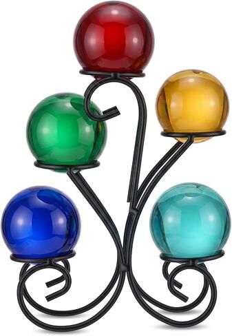Frienda 5 Eggs Display Stand Metal Crystal Sphere Holder Ball Ornament Rack Stand Black Multi-sphere Display Holder for Marble Globe Office Home Decor in Kuwait