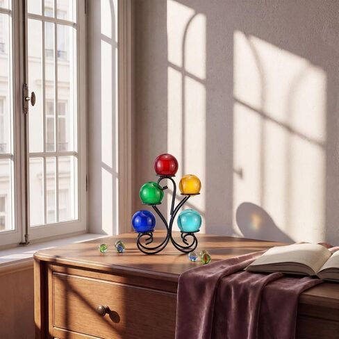 Frienda 5 Eggs Display Stand Metal Crystal Sphere Holder Ball Ornament Rack Stand Black Multi-sphere Display Holder for Marble Globe Office Home Decor in Kuwait