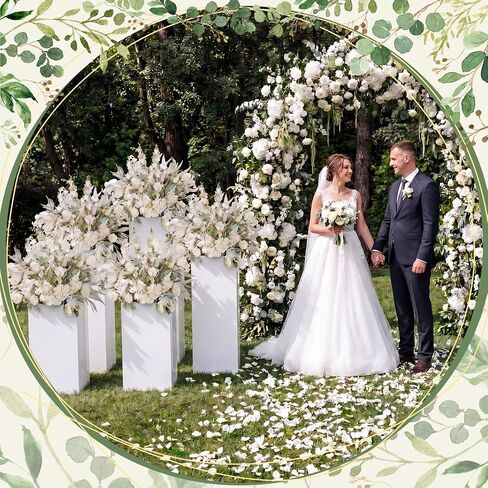 BreezeHug 5 Pcs Square Pedestal Stands for Party, Metal White Display Stands Pillars for Wedding Bridal Ceremony Baby Shower Birthday Party Decorations in Saudi Arabia
