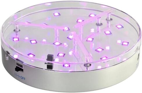 Afoosoo LED Light Base for Glass Art - 6 Inch RGB 16 Colors LED Vase Base with Remote Control for 3D Display | Battery Operated LED Light Wedding Centerpieces Pedestal for Glass Art Figurines in Kuwait