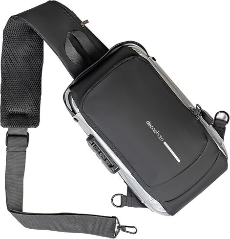 Sling Backpack with Anti-Theft Combo Zipper Lock, External USB Charging Port, Waterproof Shoulder Bag, Daypack for Men and Women, Black in Saudi Arabia