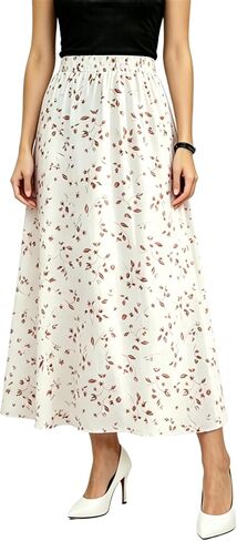 Women's Flowy Floral Chiffon Skirt High Waist Flared Maxi Long Skirts Casual for Summer Beach in Saudi Arabia