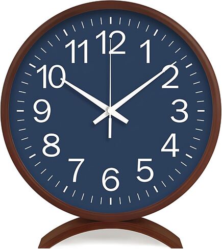 Maxspace Table Clock-8 Inch Silent Non-Ticking Wooden Timepiece Desk Clock, Battery Operated Decor Round Clock for Living Room Office Bedroom Decor (Gray) in Saudi Arabia