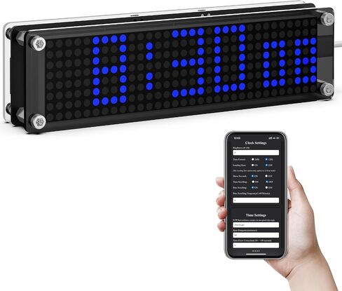 WiFi Clock Digital with Seconds, Smart Matrix Clock with Auto Sync, Low Light Mode, Smart Clock for Bedroom, Home & Office Desk, Red LED Display in Saudi Arabia