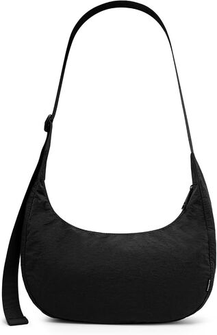 Iioscre Medium Nylon Crossbody Crescent Bag for Women Men, 2 Zippers Crossbody Hobo Bag with Adjustable Strap & Inner Pockets in Saudi Arabia
