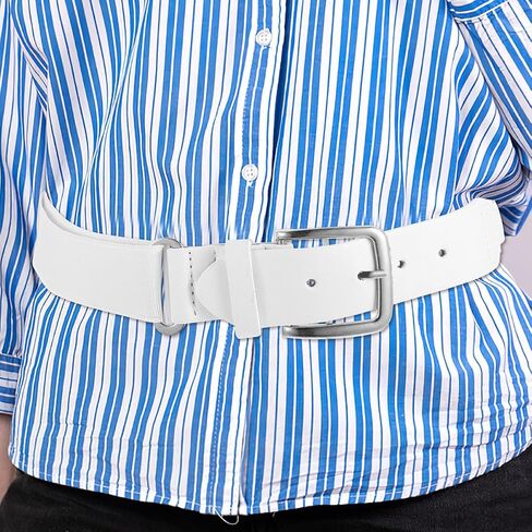 TEHAUX 2pcs Youth Baseball Belt Softball Belt Elastic Fabric Adjustable Waistband for Men and Outdoor Sports White Elastic Waist in Saudi Arabia