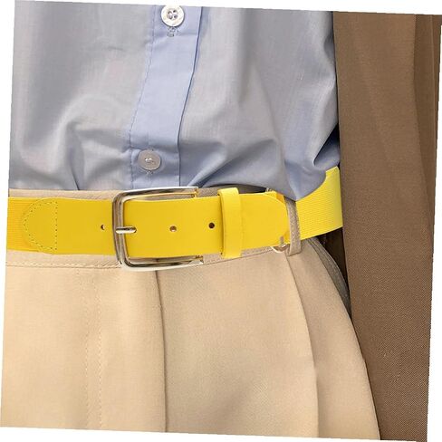 BESTYASH Elastic Baseball Belt for Men and Youth, Stretch Faux Leather Sports Belt, Adjustable Softball Uniform Accessory, Yellow Color for Outdoor Team Sports Random Color in Kuwait