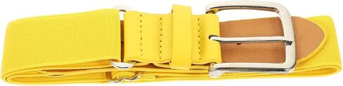 BESTYASH Elastic Baseball Belt for Men and Youth, Stretch Faux Leather Sports Belt, Adjustable Softball Uniform Accessory, Yellow Color for Outdoor Team Sports Random Color in Kuwait