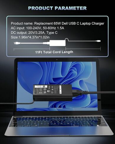 65W USB-C Power Cord for Lenovo ThinkPad, Yoga, Laptop Charger USB C for Lenovo ThinkPad X1 T14 T16 T480 T490 T590 Type C AC Adapter for Lenovo Yoga 7i C740 C940 L13 ThinkBook Chromebook Series in Kuwait