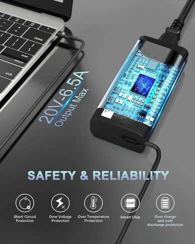 65W USB-C Power Cord for Lenovo ThinkPad, Yoga, Laptop Charger USB C for Lenovo ThinkPad X1 T14 T16 T480 T490 T590 Type C AC Adapter for Lenovo Yoga 7i C740 C940 L13 ThinkBook Chromebook Series in Kuwait