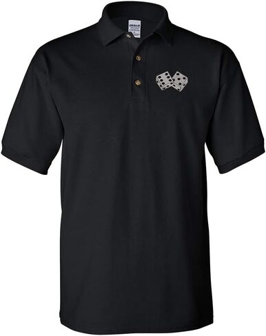 Custom Polo Shirts for Men Dice Gamer Embroidery Cotton Short Sleeves Golf Tees in Kuwait