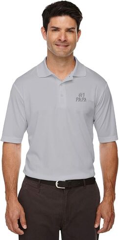 Performance Golf Tees Number #1 PAPA Embroidery Polyester Short Sleeves Polo Shirts for Men Navy Design Only 2X Large in Kuwait