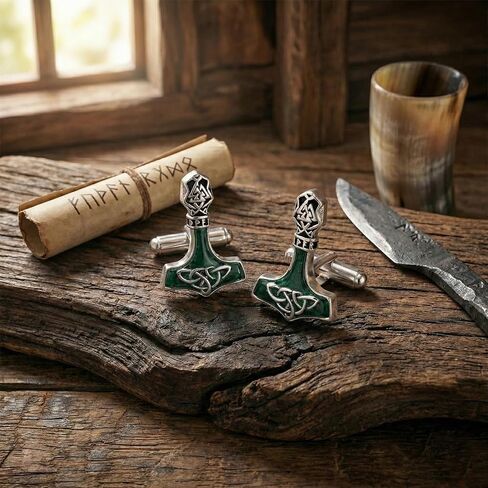 Cuff Links Mens 925 Sterling Silver Viking Cufflinks for Men Thors Hammer Cufflinks Viking Jewelry Gifts for Men in Kuwait